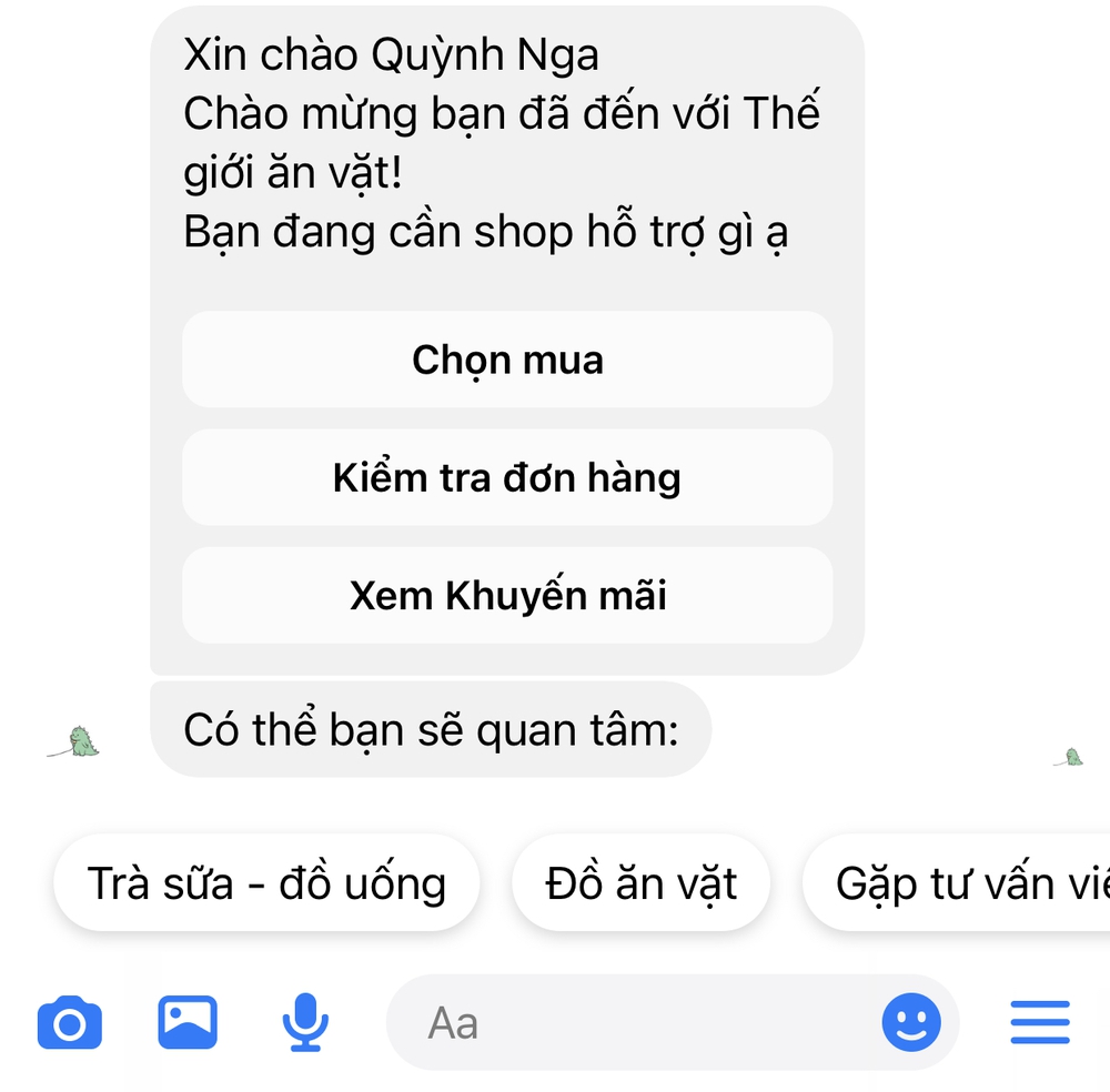 Cách bán hàng tự động trên facebook messenger bằng chatbot cho shop bán thực phẩm, đồ ăn vặt